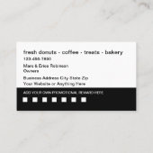 Doughnut boulangerie Client Loyauté Cartes de visi (Dos)