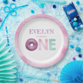 Doughnut First Birthday Personalized Papieren Bordje (Feest)