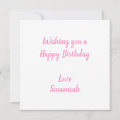 Doughnut Flat Greeting Birthday Kaart (Achterkant)