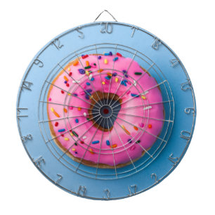 Doughnut foto blauw en roze modern dartboard dartbord