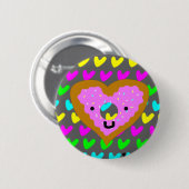 Doughnut Heart Pin Ronde Button 5,7 Cm (Voorkant /achterkant)