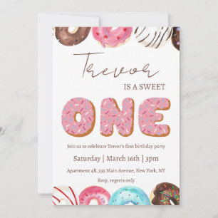 Doughnut illustratie zoet een verjaardag kaart