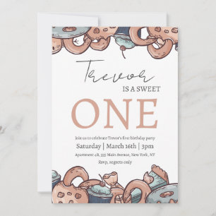 Doughnut illustratie zoet een verjaardag kaart