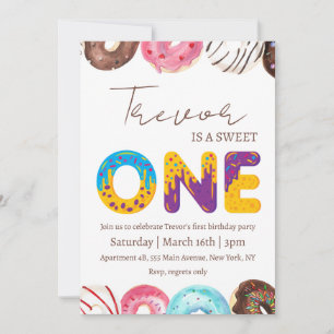 Doughnut illustratie zoet een verjaardag kaart