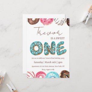 Doughnut illustratie zoet een verjaardag kaart