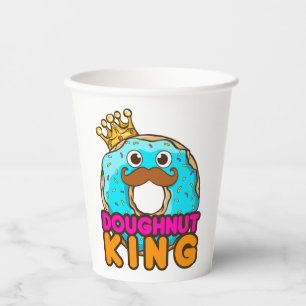 Doughnut King Donut Lover Mannen Boys Papieren Bekers
