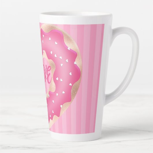 Doughnut Lover Pink Latte Mok (Rechts)