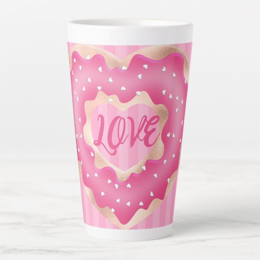Doughnut Lover Rose Latte Mug (Devant)