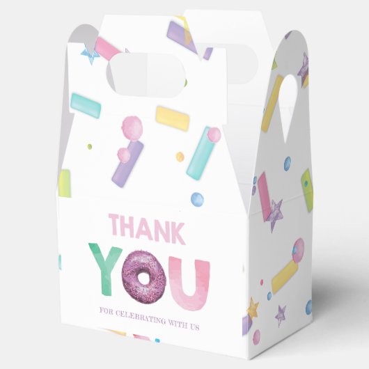 Doughnut Party gepersonaliseerd Dank u Bedankdoosjes (Geopend)