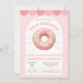 Doughnut rose Sweet Shop Anniversaire Invitation (Devant)