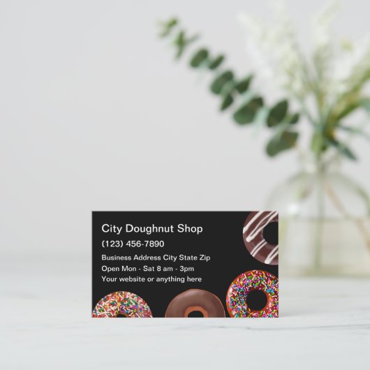 Doughnut Shop Modern Layout Visitekaartje (Staand voorkant)