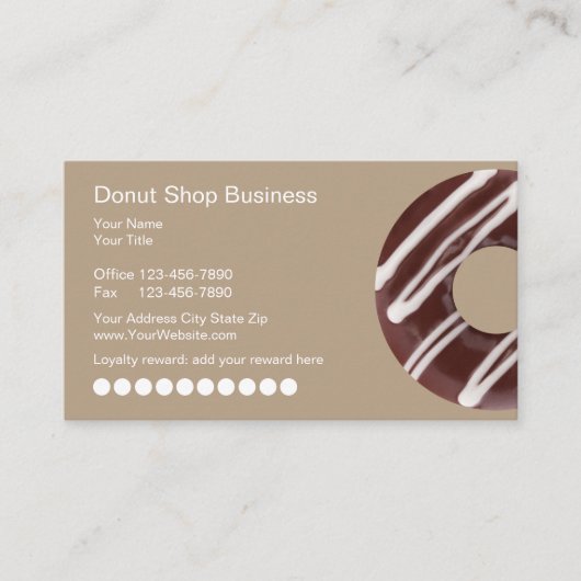 Doughnut Shop Visitekaartjes Klantenkaartje (Voorkant)