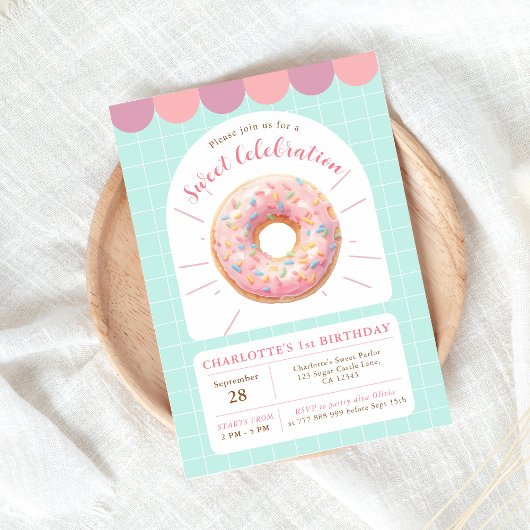 Doughnut Sweet Shop Invitation Anniversaire