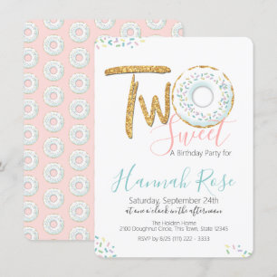 Doughnut twee lief 2e verjaardagsfeest kaart