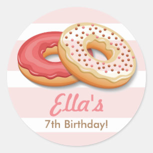 Doughnut Verjaardagsfeestje Stickers