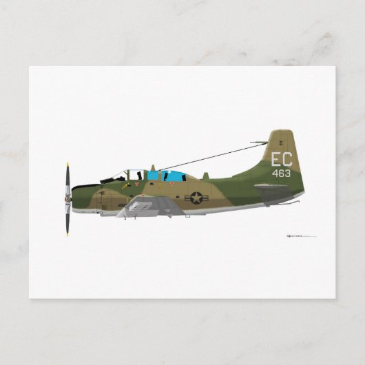 Douglas A-1E Skyraider Briefkaart (Voorkant)