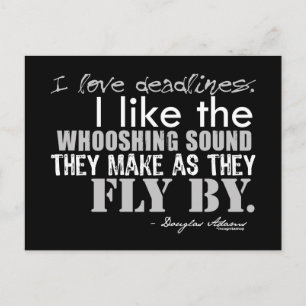 Douglas Adams Deadlines Quote Briefkaart