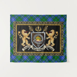 Douglas Clan Badge & Motto w/Lions Wandkleed