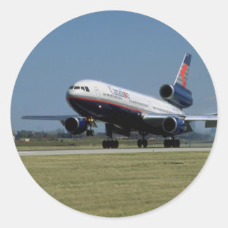 Douglas DC-10 bij het opstijgen Ronde Sticker