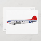 Douglas DC-3 Skytrain Northwest Airlines Briefkaart (Voorkant / Achterkant)
