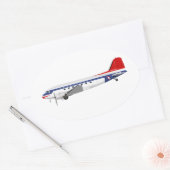 Douglas DC-3 Skytrain Northwest Airlines Ovale Sticker (Envelop)