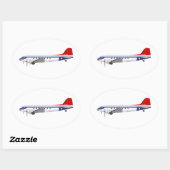 Douglas DC-3 Skytrain Northwest Airlines Ovale Sticker (Vel)