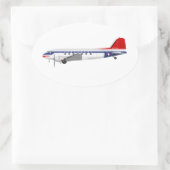 Douglas DC-3 Skytrain Northwest Airlines Ovale Sticker (Tas)