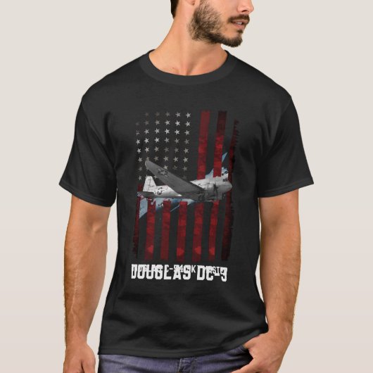 Douglas dc 3 vliegtuig, dc-3 vliegtuig t-shirt (Voorkant)