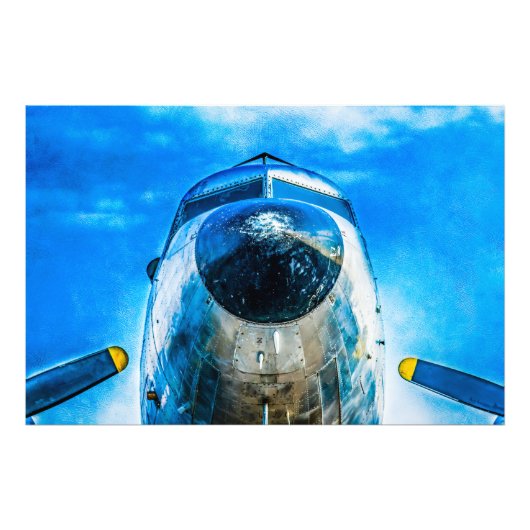 Douglas DC-3 Vliegtuig Foto Afdruk (Voorkant)