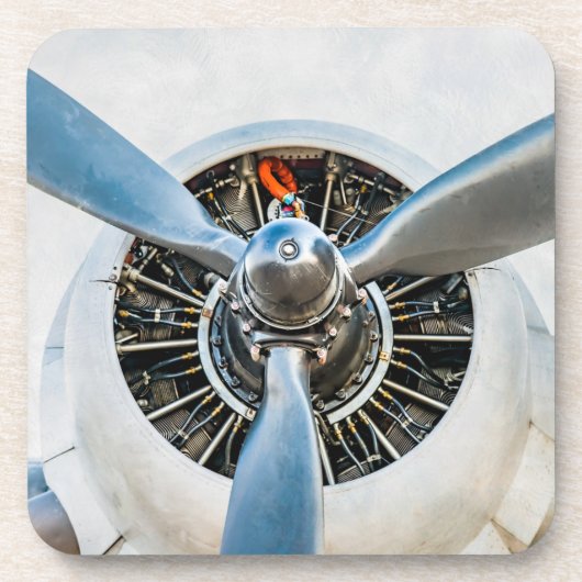 Douglas DC-3 Vliegtuig. propeller Drankjes Onderzetter (Voorkant)