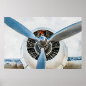 Douglas DC-3 Vliegtuig. propeller Poster (Voorkant)