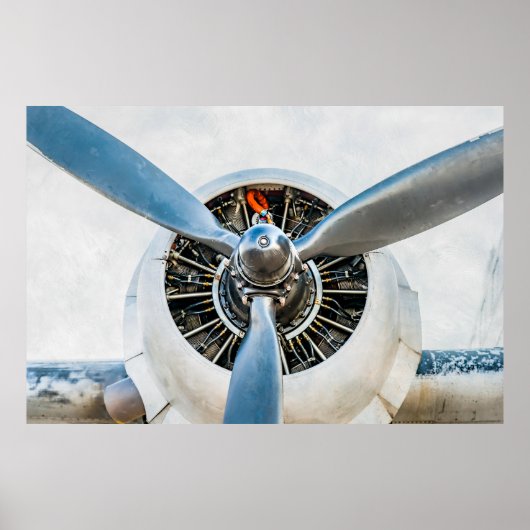 Douglas DC-3 Vliegtuig. propeller Poster (Voorkant)