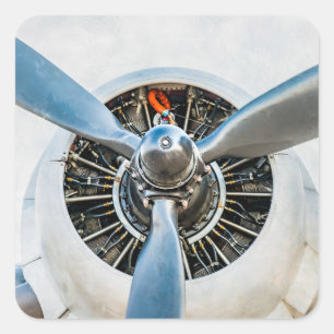 Douglas DC-3 Vliegtuig. propeller Vierkante Sticker