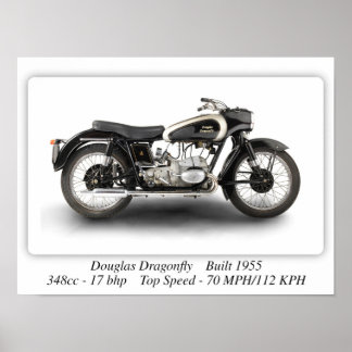 Douglas Dragonfly-motorfiets - A3-Poster Poster