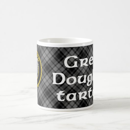Douglas "FORWARD" Crest on Grey Douglas Tartan Mok (Center)