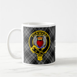 Douglas "FORWARD" Crest on Grey Douglas Tartan Mok