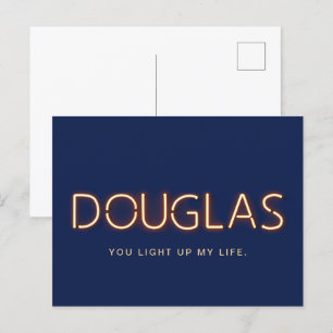 Douglas je licht op mijn leven neonlampen briefkaart