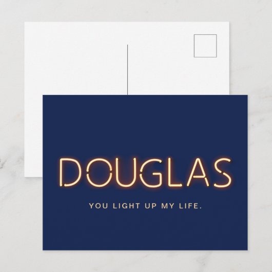 Douglas je licht op mijn leven neonlampen briefkaart (Voorkant / Achterkant)