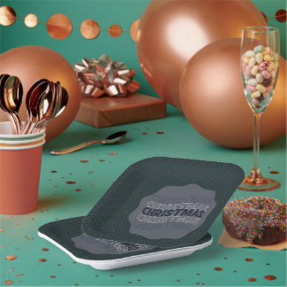 Douglas Modern Scottish  Tartan Christmas  Papieren Bordje