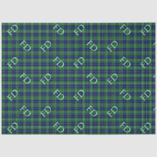 Douglas Officiële Tartan met monogram / initialen Tissuepapier