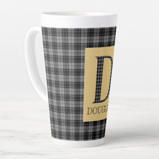 Douglas Tartan Monogram D Latte Mok (Linkerhoek)