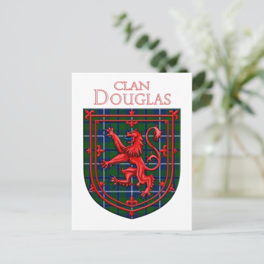 Douglas Tartan Scottish Play Lion Rampant Briefkaart (Staand voorkant)