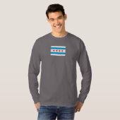 Douille de T-shirt de drapeau de Chicago longue (Devant entier)