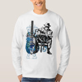 douilles de T-shirt de musique d'homme de guitare (Devant)