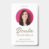Doula Bevalling | Postpartum Coach  Foto Badge (Achterkant)