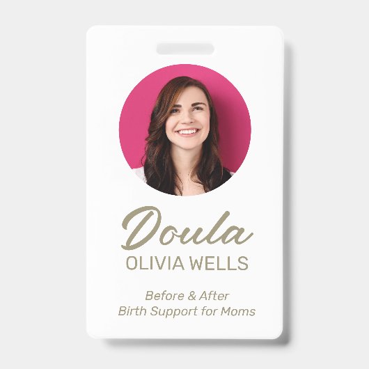 Doula Bevalling | Postpartum Coach  Foto Badge (Voorzijde)