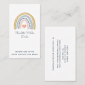 Doula Birth Coach Aquarelle Carte de visite arc-en (Devant / Derrière)