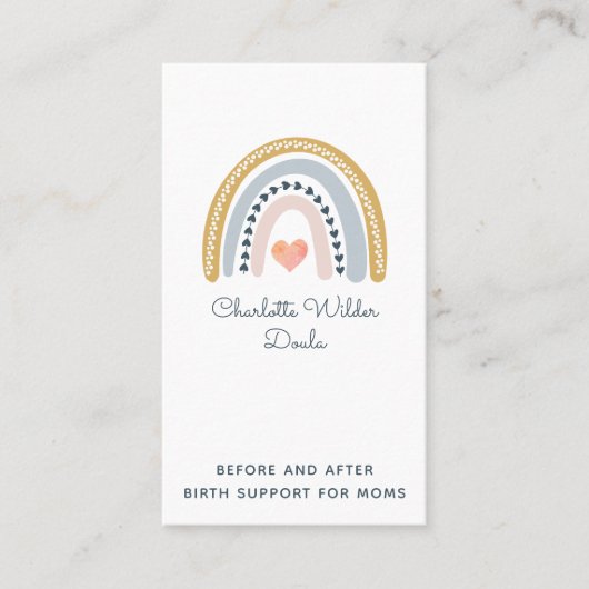 Doula Birth Coach Aquarelle Carte de visite arc-en (Devant)