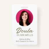 Doula Birthing | Postpartum Coach-foto Badge (Achterkant)