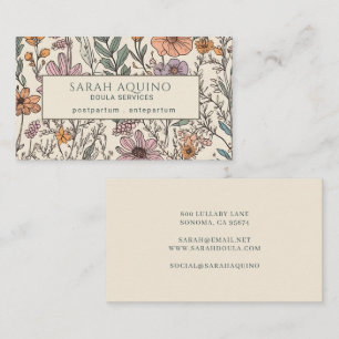 Doula Bloemen Wildbloemen Patroon Visitekaartje